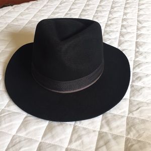 Madewell Biltmore double ribbon felt Fedora hat